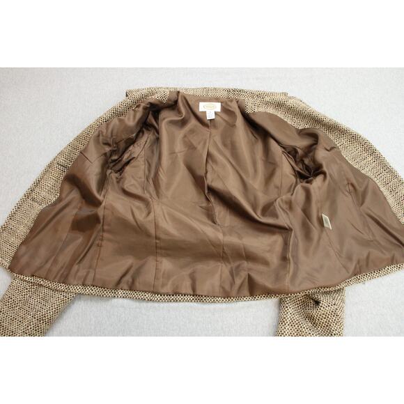 Talbots Blazer Womens Size 8 Brown 2 Button Front Wool Blend Long Sleeve - Picture 8 of 13